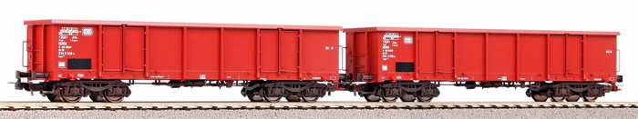 Piko 58381 Dobbelt vognsæt med åbne godsvogne, Gondola, Eaos, DB ep IV