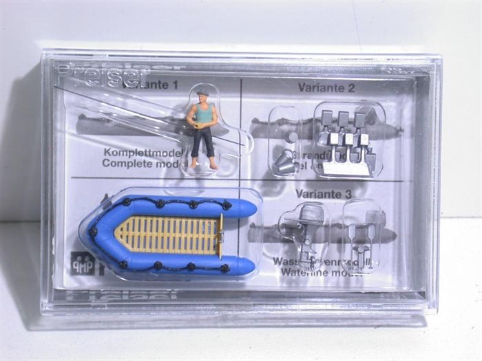 Preiser 10687 Fisker i gummibåd, H0