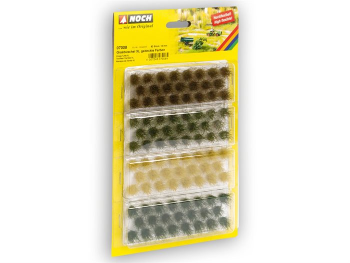 Noch 07009 Græstotter, mørkegrøn, mellemgrøn, brun og guld-gul, 104 stk, 6 mm høje
