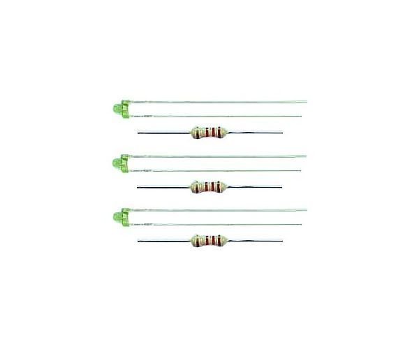 Viessmann 3554 3 stk LED dioder, grønne, Ø 1,8 mm, incl formodstande